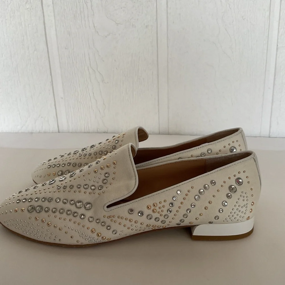 Donald J. PLINER New Leather Studded Loafers size 8 - Picture 9 of 16